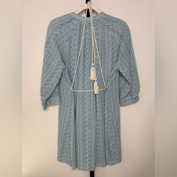 Zara Belted Embroidered Dress - Effortless Style with Bohemian Flair - Picture 7 of 11